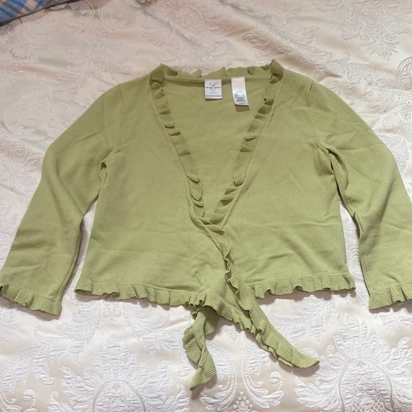 Emma James Sage green tie-front shrug - Picture 1 of 4